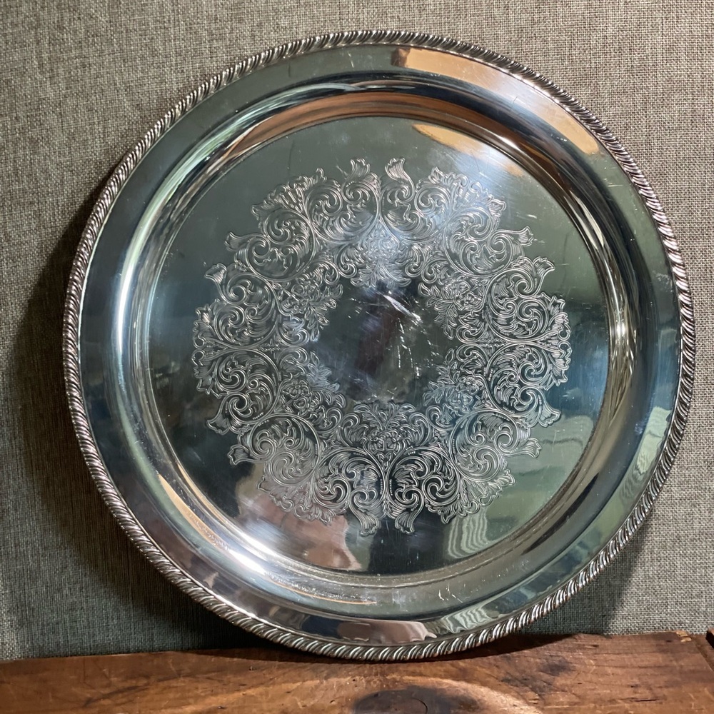 Rogers vintage silver serving plate Diane’s estate